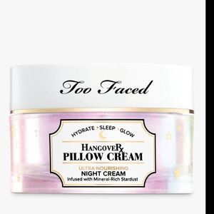 Too Faced Hangoverx Pillow Cream Jar — Iridescent Pink and White